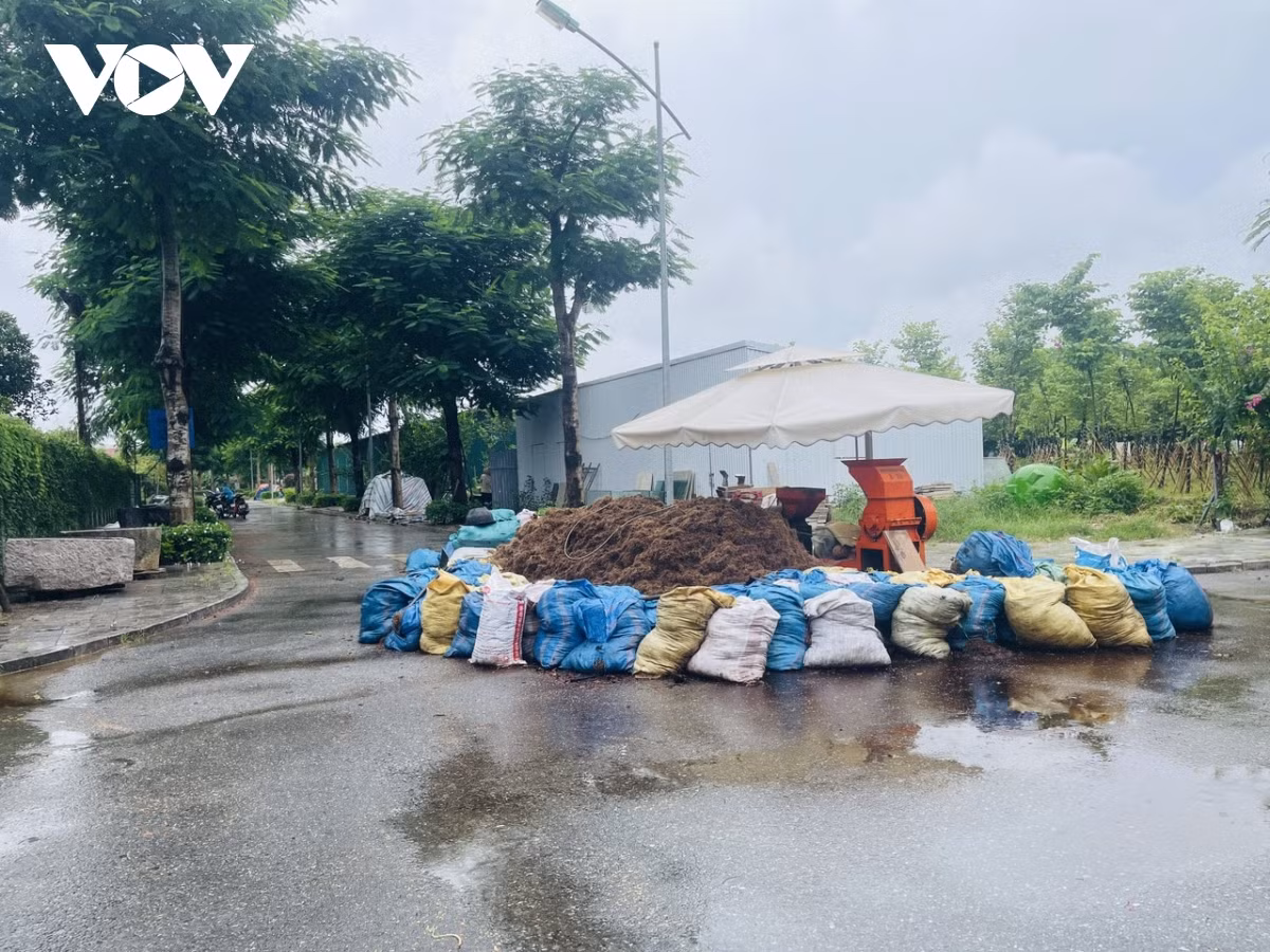 Lối đi sau khuôn viên “biến” thành nơi tập kết rác thải và sử dụng vào mục đích cá nhân. canh hoang tan ben trong khu biet thu hon 7.000 ty bi bo hoang o ha noi hinh anh 14