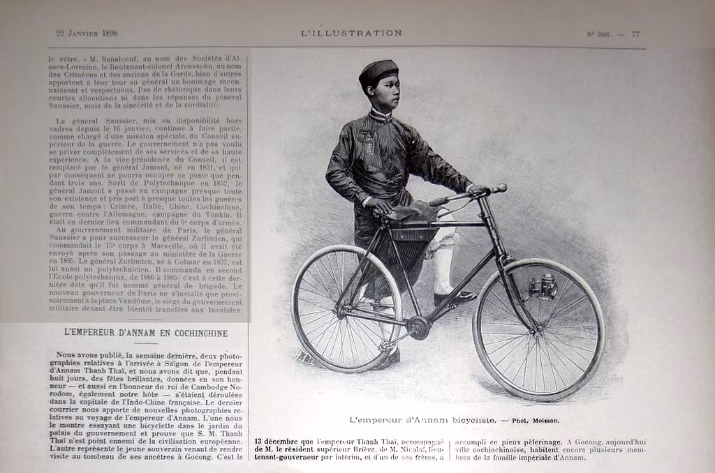 Hình ảnh vua Thành Thái trong một bài báo đăng trên báo ảnh L' ILLUSTRATION, số ra ngày 22/1/1898. Ảnh: Public Domain.