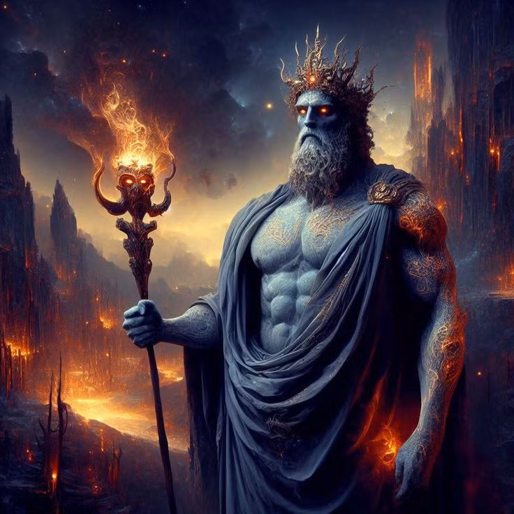  4. Hades - Thần của âm phủ. Hades là vị thần cai quản cõi chết và âm phủ. Mặc dù ông không phải là một vị thần xấu xa, nhưng Hades thường được xem là một vị thần lạnh lùng và đáng sợ do vai trò của ông trong việc quản lý các linh hồn sau khi họ qua đời. Ảnh: Pinterest.