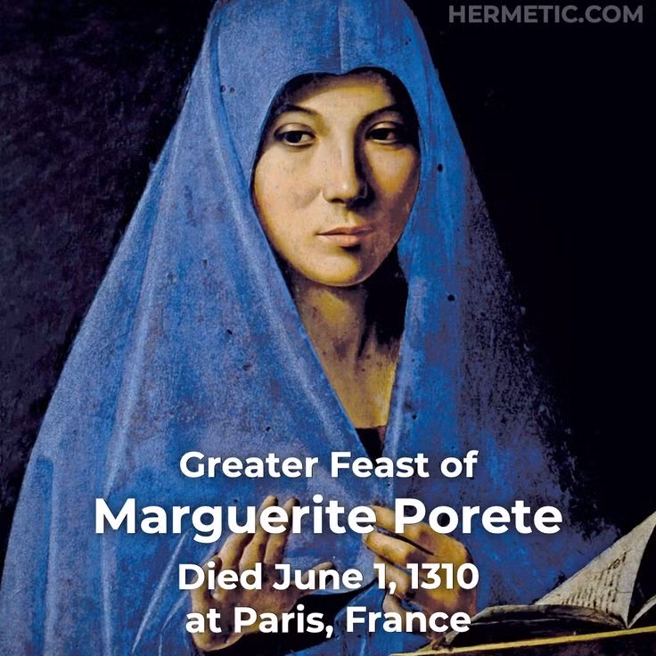  Marguerite Porete (?-1310). Marguerite Porete là một nhà thần học và nhà văn nữ, bị kết tội dị giáo vì những quan điểm thần bí trong cuốn sách của mình, trái ngược với Giáo hội. Bà bị thiêu sống tại Paris. Ảnh: Pinterest.