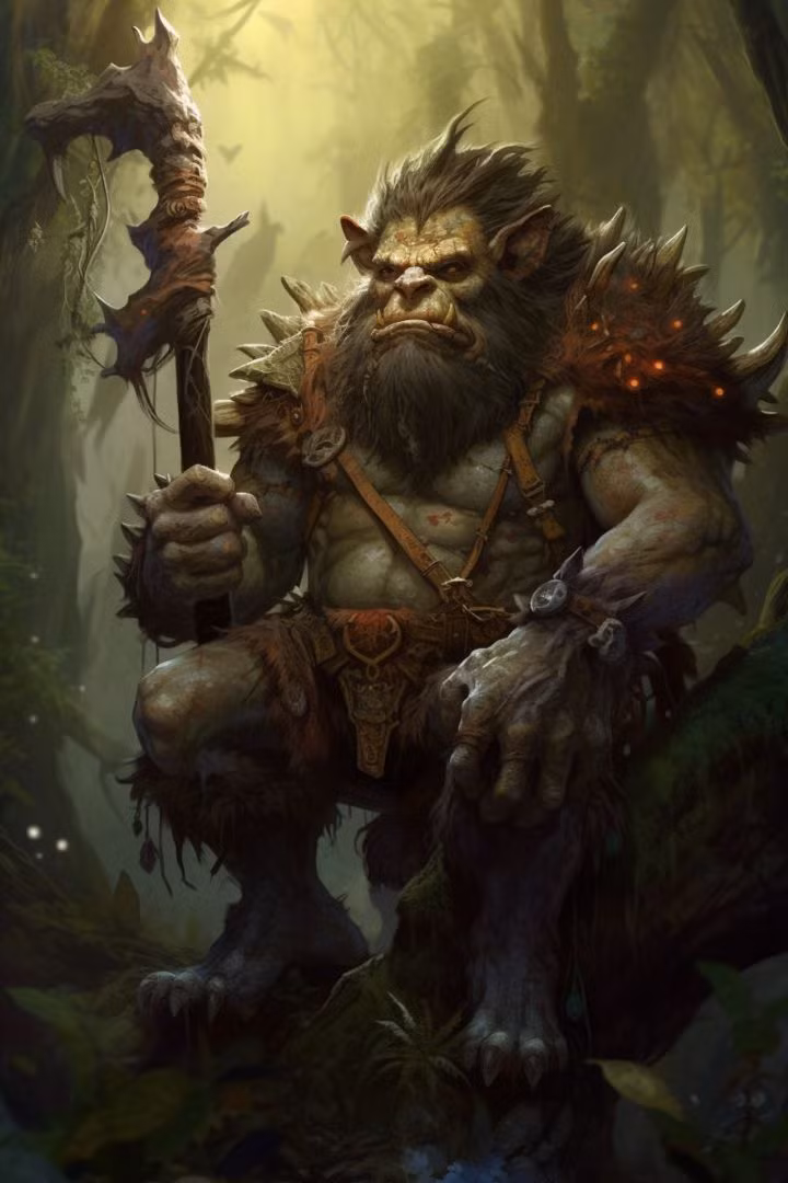  14. Trolls. Miêu tả: Trolls là những sinh vật khổng lồ hoặc nhỏ bé sống ở các vùng núi và hang động, thù địch với con người và có khả năng ma thuật. Sức mạnh: Sức mạnh thể chất và khả năng ma thuật, đặc biệt là gây ra ảo giác hoặc biến đổi hình dạng. Ảnh: Pinterest.