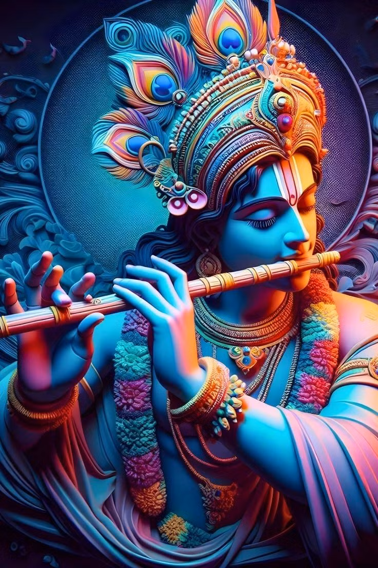  11. Krishna – Hóa thân của Vishnu. Krishna là hóa thân thứ tám của Vishnu và là một trong những vị thần được thờ cúng nhiều nhất. Ông được biết đến với sự thông thái và tính cách dí dỏm, cũng như tình yêu của ông với Radha. Vị thần này đóng vai trò quan trọng trong sử thi "Mahabharata". Ảnh: Pinterest.Ảnh: Pinterest.