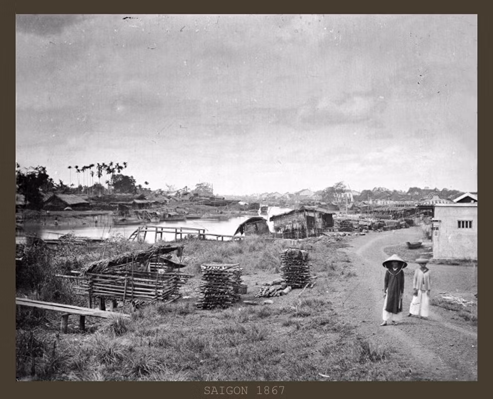 Khu dân cư ở ngoại ô Sài Gòn năm 1867.