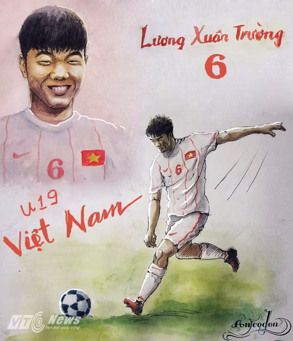 Tiền vệ Lương Xuân Trường và nụ cười chiến thắng cùng dáng điệu sút phạt đã thành thương hiệu.
