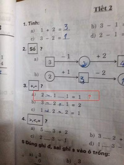 Đề Toán lớp 1 không có đáp án, đánh đố học sinh đang được chia sẻ trên mạng và gây ra nhiều tranh luận.