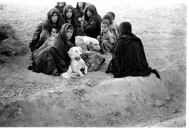 Một nhóm phụ nữ và trẻ em Afghanistan bên một con đường. Ảnh: Nikolai Prokopchuk.