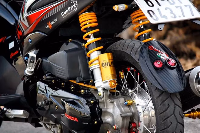 Phuộc Ohlins, pat biển số Rizoma.