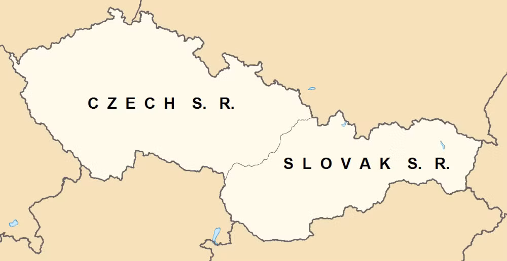  Ngày 1/1/1993: Tiệp Khắc chia cắt thành hai quốc gia độc lập là Cộng hòa Séc và Slovakia. Ảnh: Reconsideringrussia.