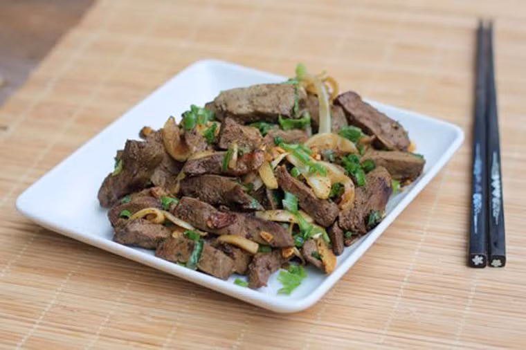 Gan xào ngũ vị.