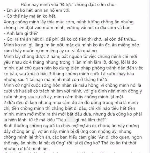 Di an quan, chong dut het com vao mieng vo vi tiec tien