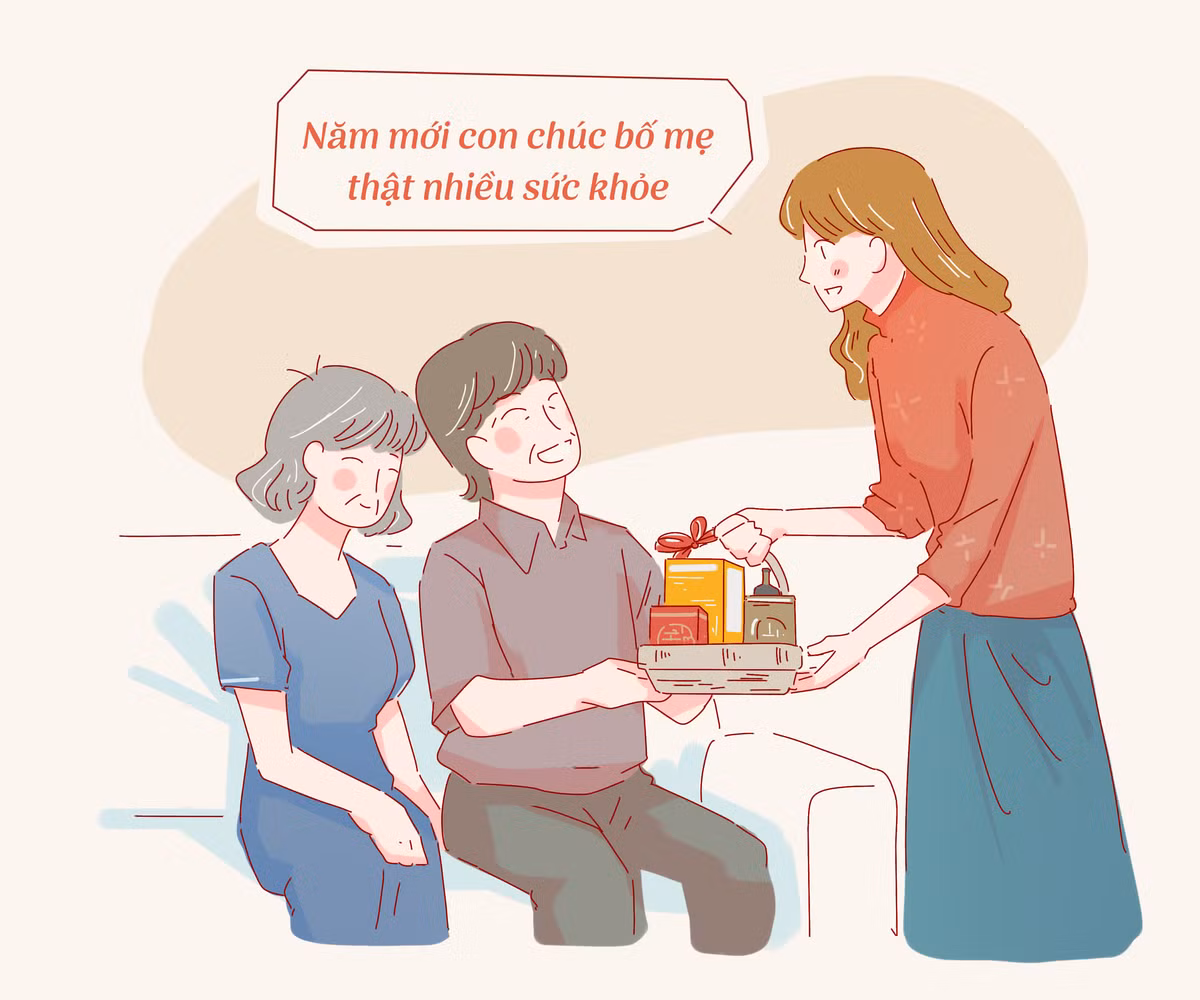  Quà biếu: So về độ khéo léo thì phái đẹp chắc chắn hơn đứt cánh mày râu. Không chỉ tiêu tiền để thỏa mãn nhu cầu cá nhân, các chị em thường tranh thủ dịp Tết để mua sắm những giỏ quà xinh xắn biếu tặng gia đình, đồng nghiệp hay sếp để bày tỏ tình cảm. Tiền cũng theo đó mà “bay” đi đáng kể. 