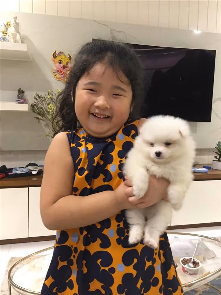 Polar sở hữu gương mặt bầu bĩnh, đôi mắt hí dễ thương. Gương mặt bé được nhận xét "như copy - paste" từ người đàn ông duy nhất của gia đình.