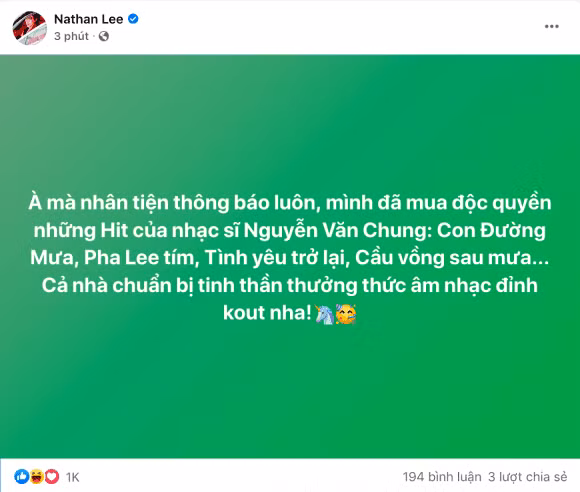 Doan tin nhan gay xon xao mang xa hoi giua Nguyen Van Chung va Nathan Lee