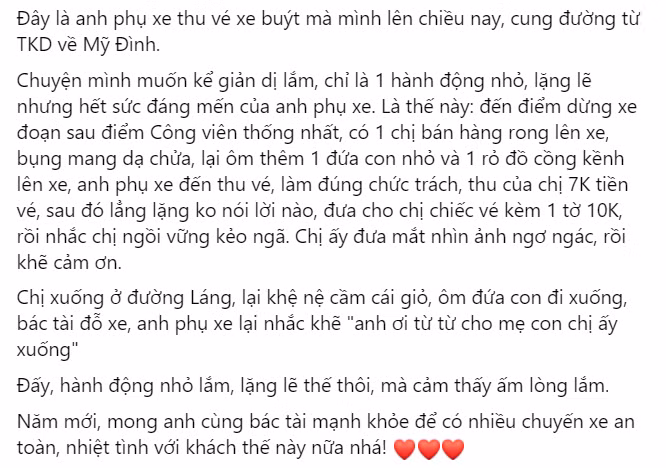 Cau chuyen cam dong cua anh phu xe bus va thai phu ban hang rong-Hinh-2