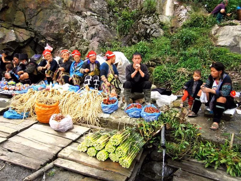 Chợ phiên mùa xuân dưới chân đèo Ô Quy Hồ, nơi du khách sẽ được hòa mình vào văn hóa bản địa.