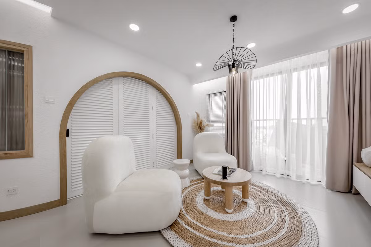 Can ho 70m2 dep nhu mo voi nhung duong cong mem mai