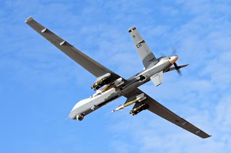 MQ-9 mang 2 bom GBU-12 và 4 đạn tên lửa AGM-114.