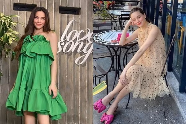 Song nữ ca sĩ khéo che bụng bằng những món phụ kiện thường ngày như nón, túi, bó hoa hay đơn giản là khoanh tay...