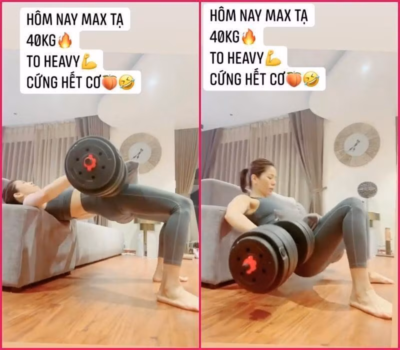Nếu có phó nháy xịn thì bài tập "nâng tạ bằng chỗ hiểm" Hip Thrust của Lệ Quyên phải xịn thế này cơ!