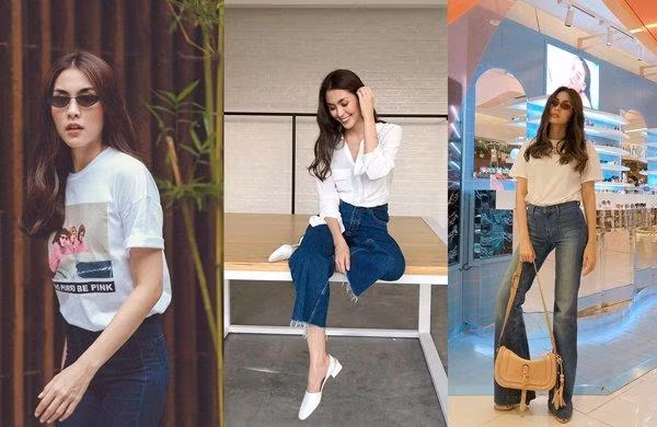 ... Bởi lẽ quần dài cạp cao đối với cô mới là chân ái. Không những kín đáo đúng phong cách mẹ 2 con mà mặc lên cũng tôn dáng, đồng thời giúp Hà Tăng che được nhược điểm chân gầy.