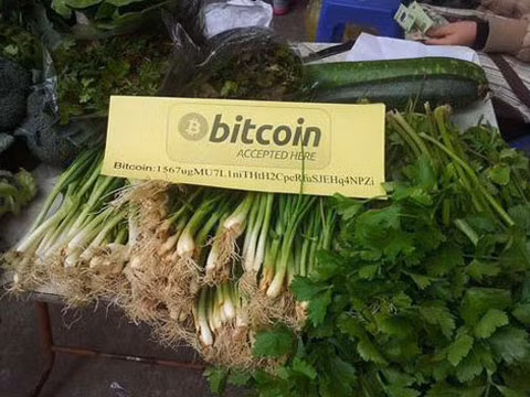 Các gian hàng thanh toán bằng Bitcoin đều treo biển chấp nhận để người tiêu dùng dễ nhận biết. Tại đây, người mua có thể sử dụng Bitcoin để sắm Tết với các mặt hàng như cá thu một nắng, ruốc cá kìm hay mua các mặt hàng khác như rau của người khuyết tật, gian hàng đồ chơi, mứt Tết…