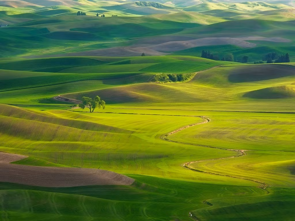 Vùng thảo nguyên The Palouse, gồm một phần miền tây nam của bang Washington, miền bắc Idaho và một phần đông bắc Oregon.Ảnh: Getty.