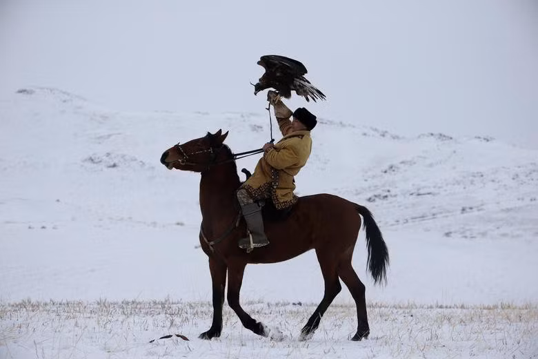 Cuộc thi săn đại bàng hàng năm quy tụ những người nuôi đại bàng giỏi nhất của Kazakhstan tới thể hiện kỹ năng xử lý, phô bày khả năng săn mồi của đại bàng.