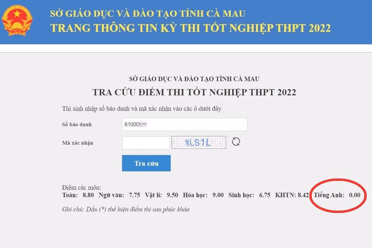 Cà Mau kết luận thế nào vụ thí sinh bị 0 điểm vì ngủ quên? Ca Mau ket luan the nao vu thi sinh bi 0 diem vi ngu quen?