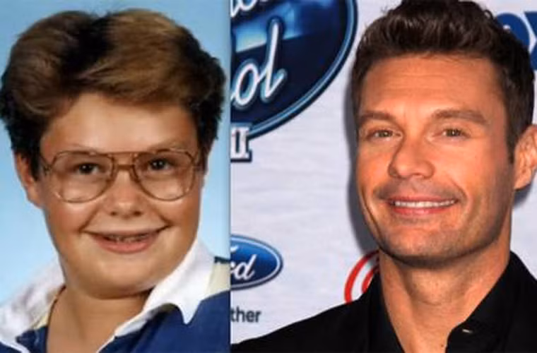 Anh chàng MC nổi tiếng Ryan Seacrest như biến hình khi so hình ảnh bây giờ với lúc nhỏ.