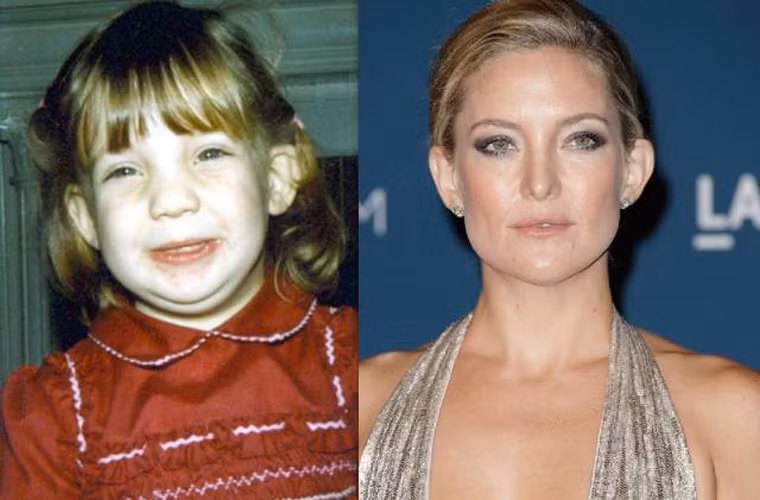 Kate Hudson lúc nhỏ là một cô bé có khuôn mặt ngồ ngộ, bầu bĩnh, lúc trưởng thành, nét mặt của cô thay đổi khá nhiều và xinh đẹp hơn.
