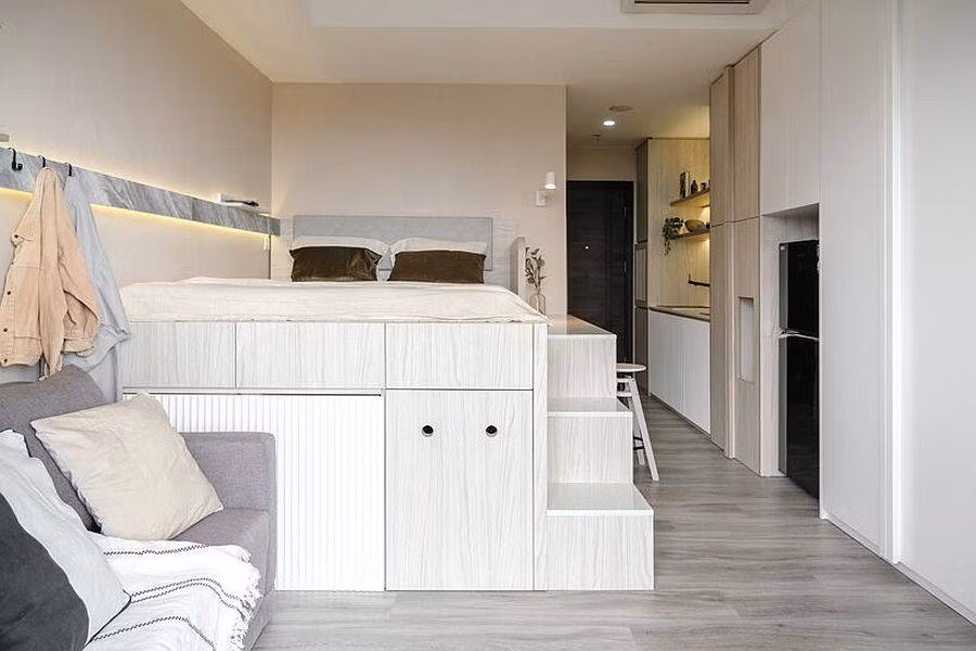 Can ho mini chi 25m² gay nghien voi loi thiet ke thong minh-Hinh-2