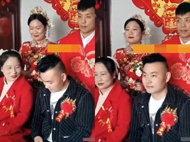Ngoai hinh bo me vo trong dam cuoi khien nhieu nguoi to mo
