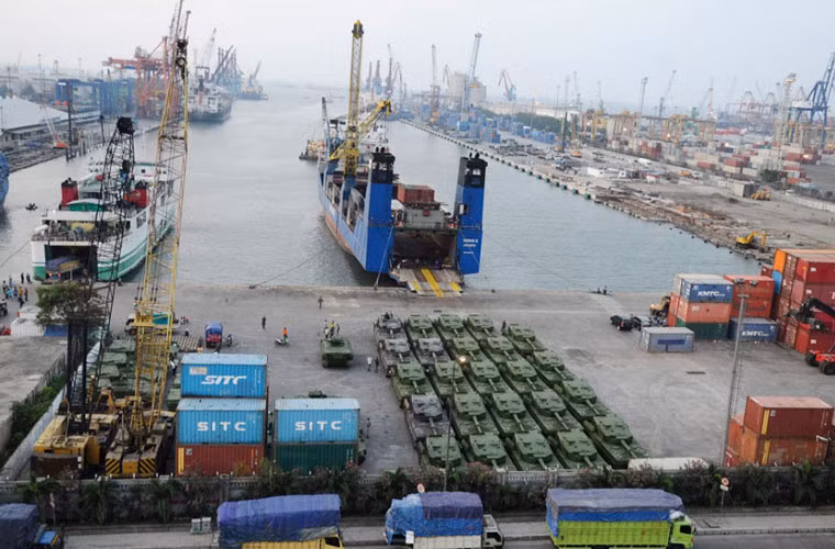 Quan sát các bức ảnh có thể thấy, trong 24 chiếc Leopard 2A4 có vài chiếc được sơn màu ngụy trang khác biệt.