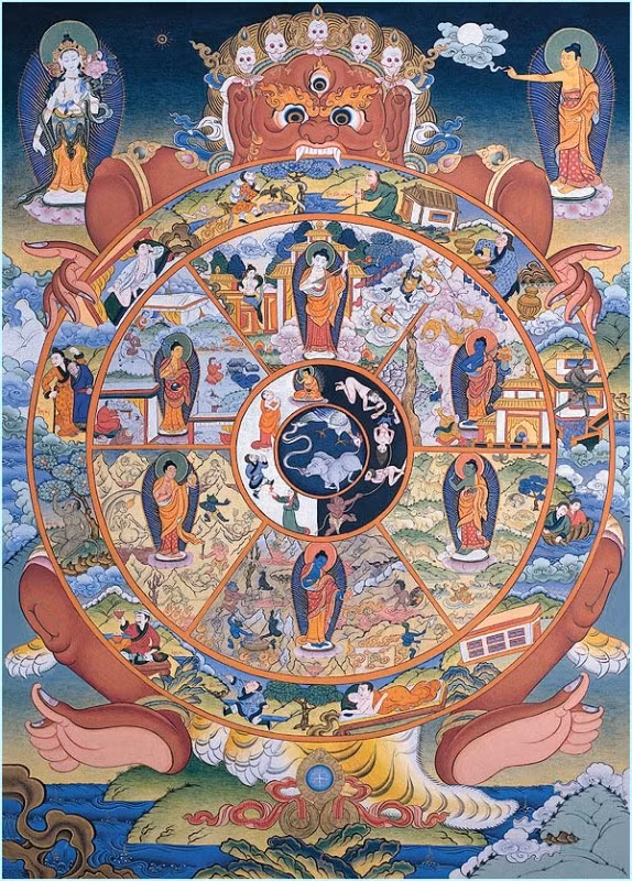 Theo quan điểm Phật giáo, Diêm Vương tuy cai trị Địa ngục nhưng vẫn sống có đạo lý, có quy y Phật, khác với Ma vương là kẻ phỉ báng thánh thần, gieo rắc tội ác. Ảnh: Mesosyn.com.