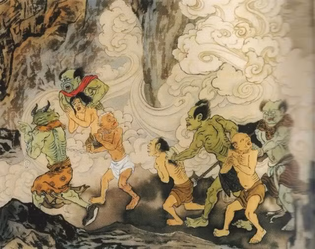 Ở trước Quỷ Môn Quan có 16 quỷ lớn canh gác để thực hiện trấn giữ và tra xét vô cùng hà khắc. Ảnh: Mystery Asian.