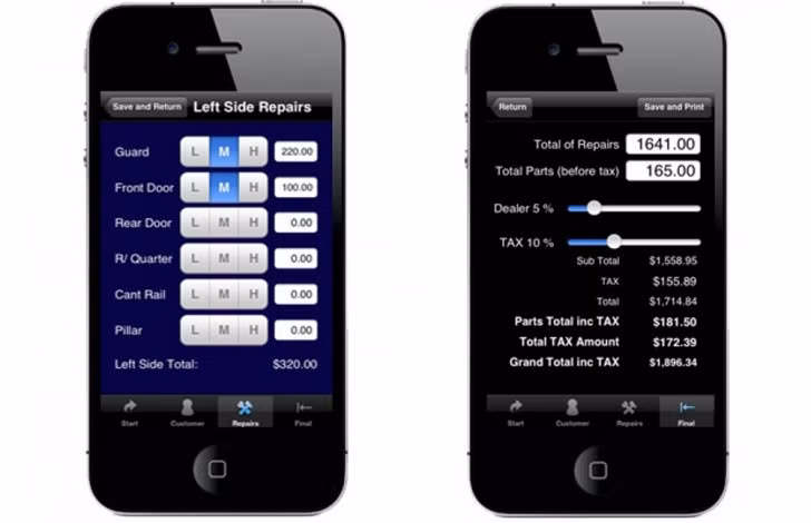 Đối với những người dùng iPhone không biết nhiều về các bộ phận và cách sử dụng xe hơi, ứng dụng PDR Quote có thể giúp bạn rất hiệu quả. Ứng dụng này cung cấp cho bạn thông tin về những trạm sửa xe lưu động gần nhất trong trường hợp chiếc xe bị hỏng hóc giữa đường. Thêm vào đó, ứng dụng còn có thể cho biết bộ phận nào cần phải sửa và tổng hóa đơn cần phải thanh toán dự kiến là bao nhiêu. PDR Quote hiện có giá 340 USD.
