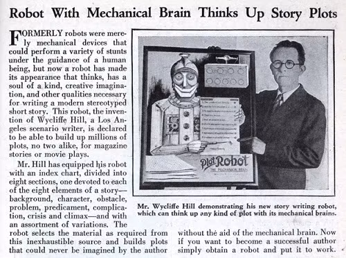Năm 1931, robot cảm xúc đầu tiên ra đời.