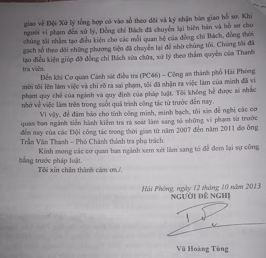 Bị can Vũ Hoàng Tùng mong muốn cơ quan chức năng rà soát lại toàn bộ hồ sơ giai đoạn 2007-2911