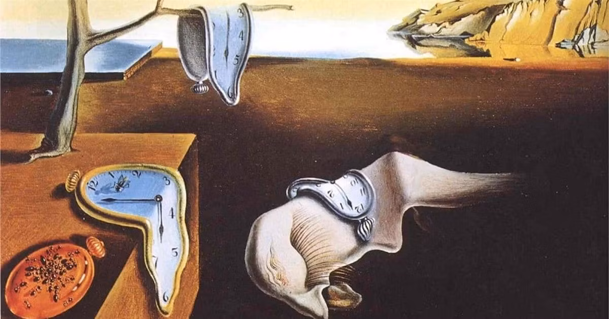Sự dai dẳng của ký ức – Salvador Dali. Bức tranh được họa sỹ người Tây Ban nha vẽ năm 1931. Đây là một trong những tác phẩm được biết đến nhiều nhất trong lịch sử nghệ thuật. Tác phẩm nghệ thuật này làm cho mọi người suy nghĩ về cách sống và sử dụng thời gian của mình. Bức tranh tuyệt vời này được lấy cảm hứng từ Thuyết tương đối của Albert Einstein.
