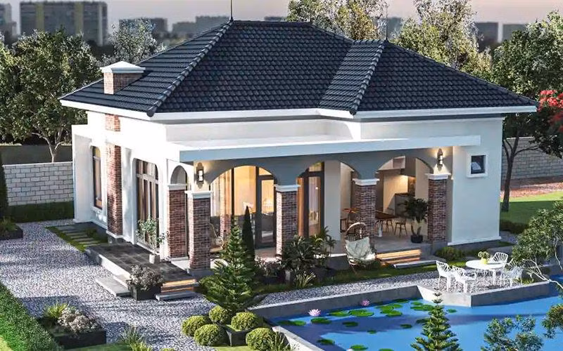 Nhà cấp 4 mái Nhật đẹp sửng sốt, không gian thoáng mát lại sang trọng - Hình 8 Nha cap 4 mai Nhat dep sung sot, khong gian thoang mat lai sang trong-Hinh-8