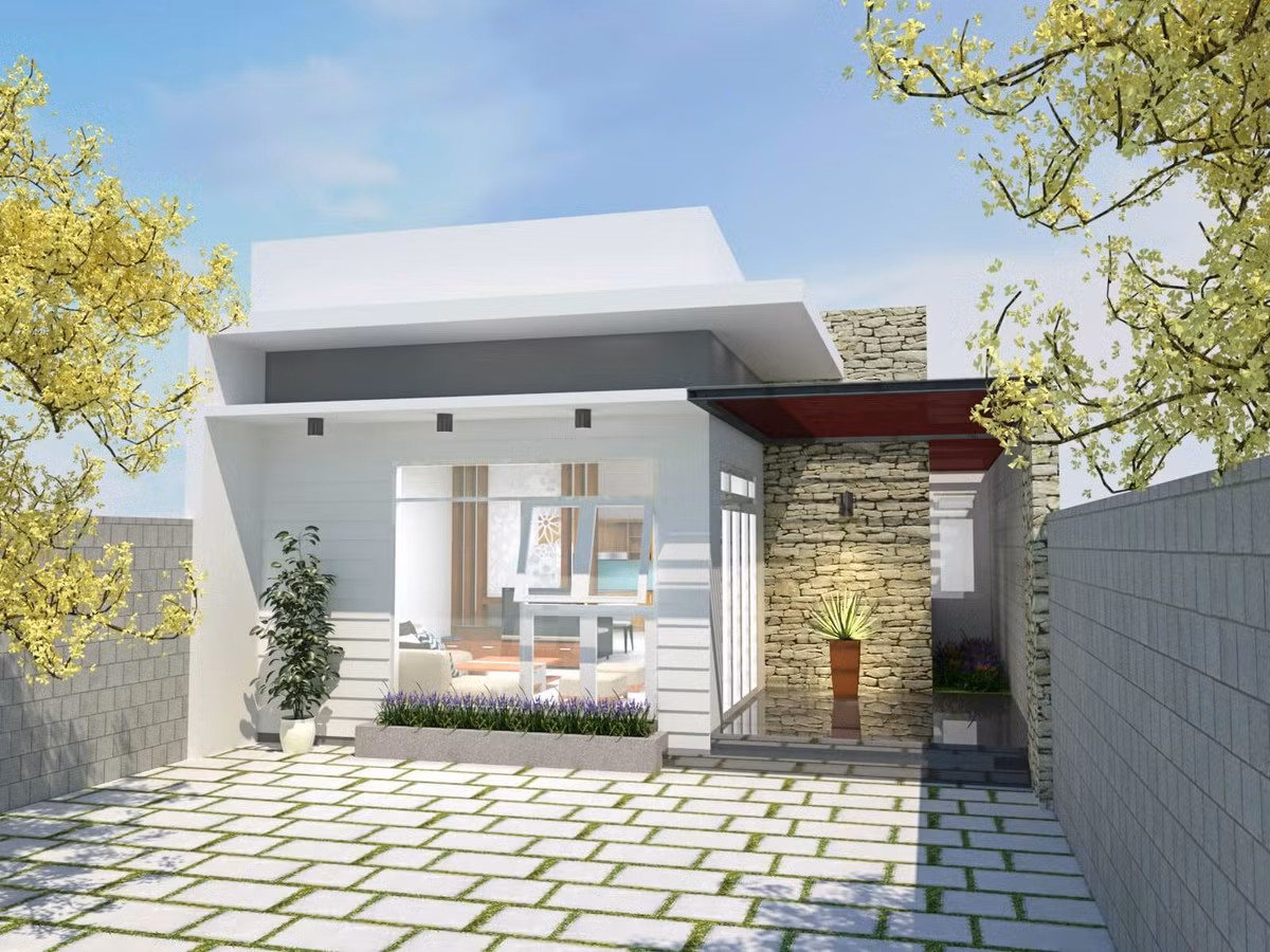 Nhà ống 1 tầng 5x20m chuẩn tỉ lệ vàng, sân vườn như chốn nghỉ dưỡng ảnh 2