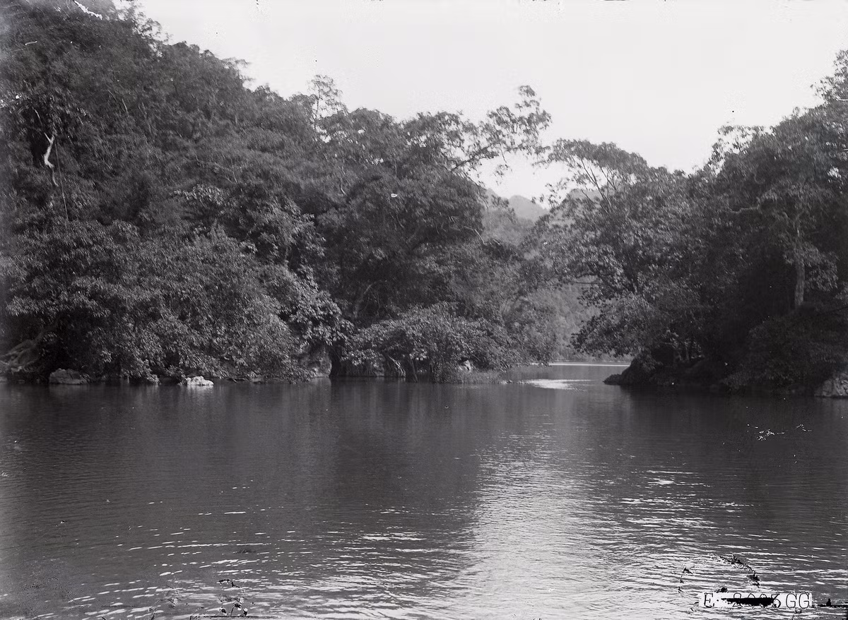 Phía trước đảo An Mã, hòn đảo nằm giữa hồ Ba Bể.
