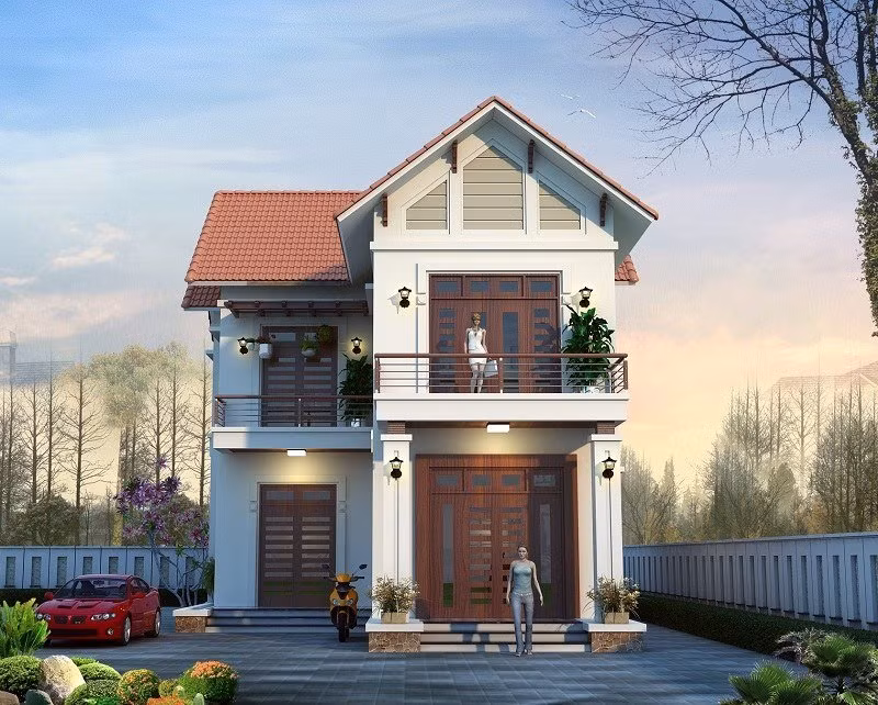 10 mẫu nhà mái thái 2 tầng đẹp không tì vết, phong cách hiện đại - Hình 2 10 mau nha mai thai 2 tang dep khong ti vet, phong cach hien dai-Hinh-2