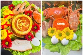 Mâm cỗ vài trăm ngàn đồng 'lên kệ' phục vụ ngày vía Thần Tài