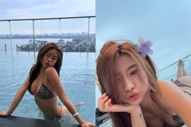 Louis Phạm gây sốt với ảnh bikini tạo dáng bên hồ bơi vô cực