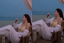 Cựu tiếp viên hàng không Vũ Ngọc Châm khoe vòng 1 lấp ló