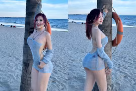 Hot girl áo dài Đồng Nai tạo dáng ở cây dừa khoe chân dài