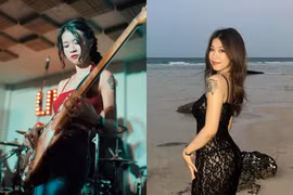 Ôm guitar điện đàn hát, gái xinh bỗng nổi tiếng khắp MXH