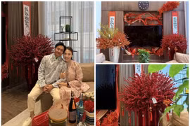 Biệt thự rực sắc đỏ đón Tết của Đàm Thu Trang - Cường Đô La