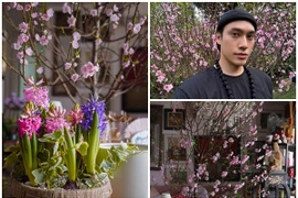 Ngôi nhà ngập hoa đào đón Tết của NTK Lý Quí Khánh